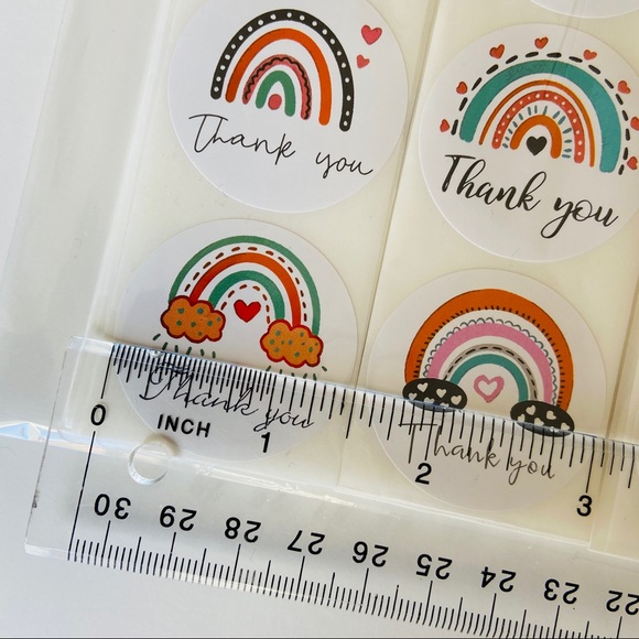150 1.5” Large Thank You Stickers Boho Rainbow Design - Picture 5 of 8